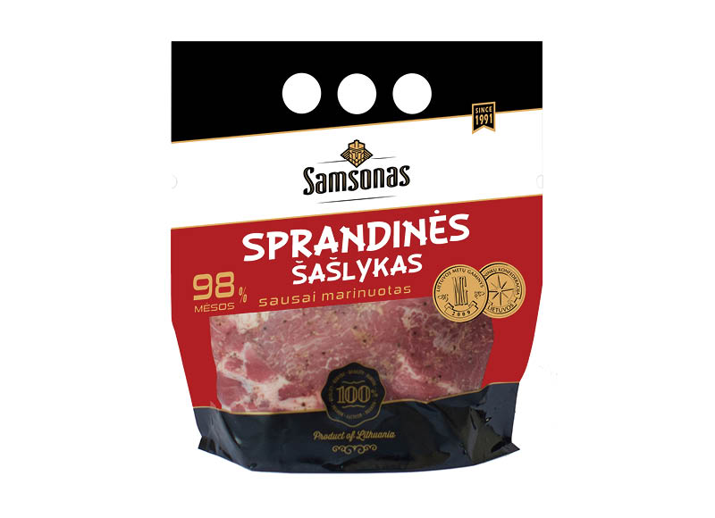SAMSONO sausai marinuotas sprandinės šašlykas, 800 g SAMSONO sausai marinuotas sprandinės šašlykas, 800 g