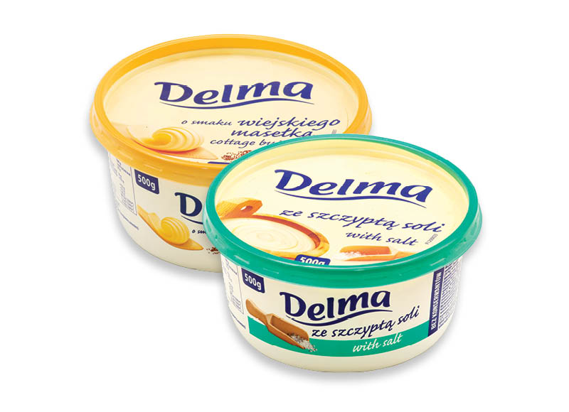 Margarinas DELMA
			, 
				 500 g, 3 rūšių, 2,58 Eur/kg