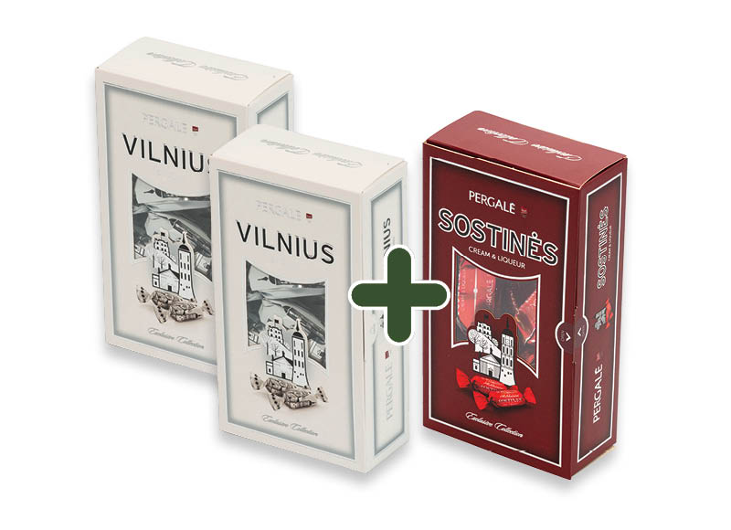 Saldainiai dėžutėje VILNIUS ir SOSTINĖ
			, 
				 170 g, 2 rūšių, 3,49 Eur/vnt.