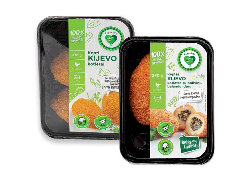 PAGAMINTA IKI fasuotiems keptiems KIJEVO kotletams
			, 
				 270 g, 2 rūšių. Ir IKI EXPRESS