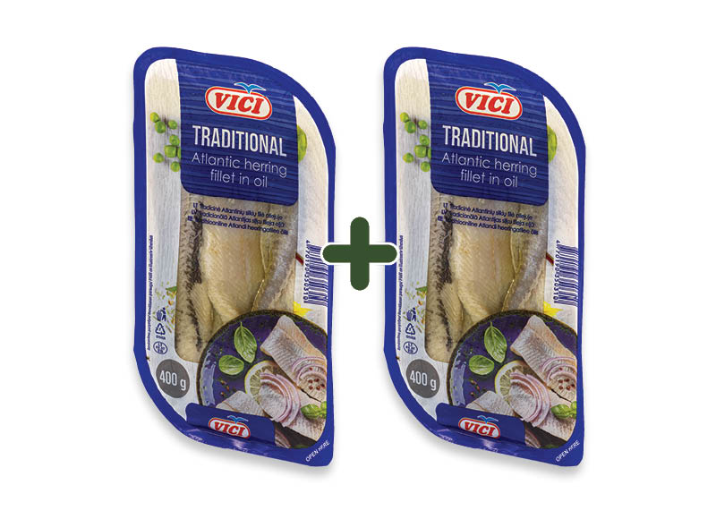 Sūdyta silkių filė aliejuje VIČI TRADITIONAL
			, 
				 400 g, 3,09 Eur/vnt. A lygio parduotuvėse
