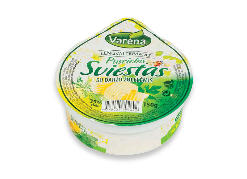 Pusriebis sviestas su daržo žolelėmis
			, 
				 150 g, 39% rieb., 6,60 Eur/kg. A lygio parduotuvėse