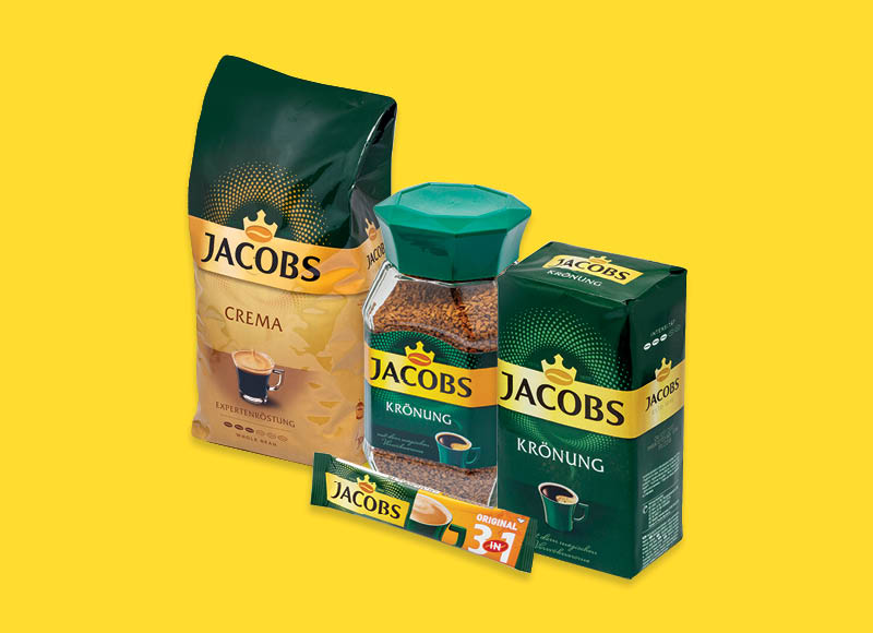 Maltai kavai, kavos pupelėms, tirpiajai kavai ir kavos gėrimams JACOBS
			, 
				 Įvairių rūšių. Ir IKI EXPRESS