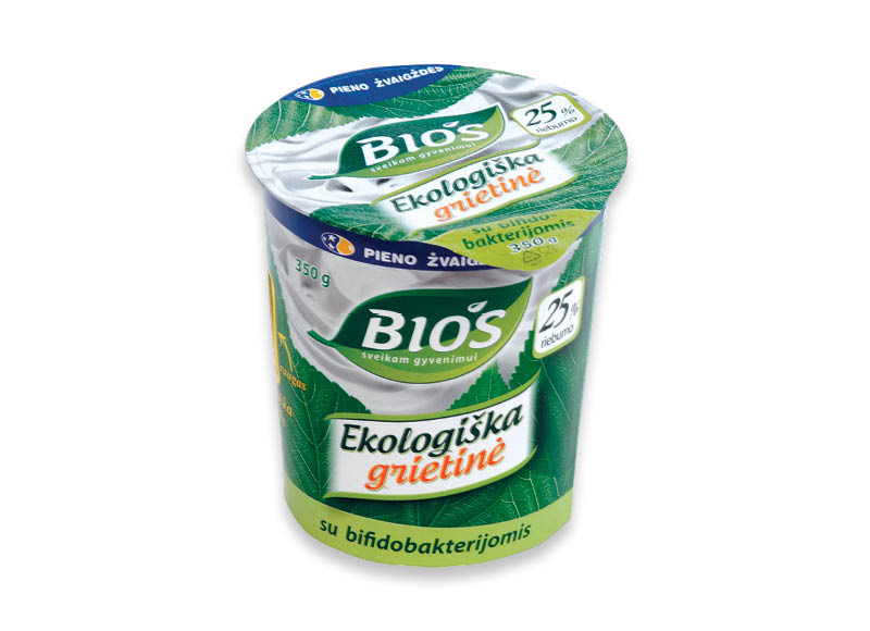 Ekologiška grietinė BIO’S
			, 
				 350 g, 25% rieb., 5,69 Eur/kg. A lygio parduotuvėse