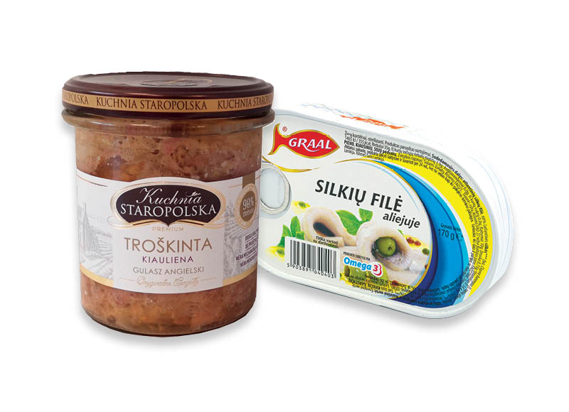 Žuvų ir mėsos konservams GRAAL, KUCHNIA STAROPOLSKA
			, 
				 170 g, 300 g, 4 rūšių