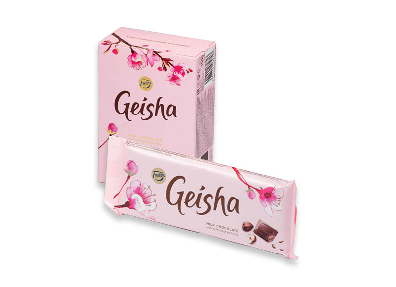 Saldainiams, batonėliams, šokoladui GEISHA
			, 
				 8 rūšių. Ir IKI EXPRESS