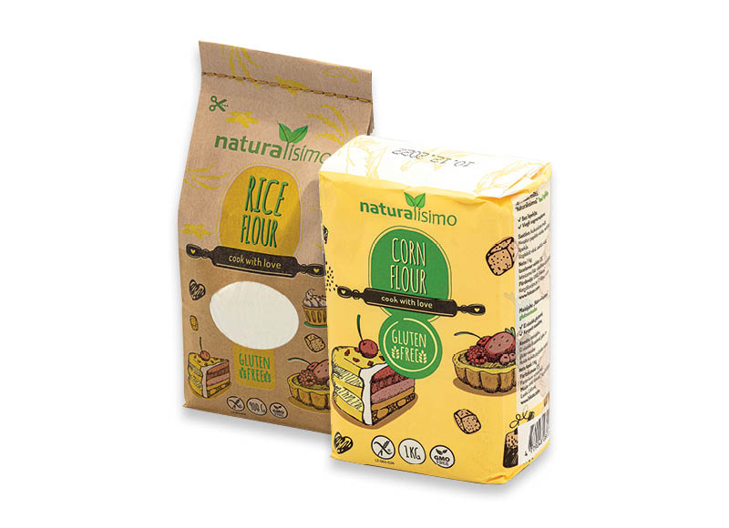 Kukurūzų, ryžių ir avinžirnių miltams NATURALISIMO GLUTEN FREE
			, 
				 900 g, 1 kg, 3 rūšių. Ir IKI EXPRESS