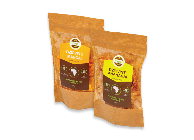 ECO FRESH FOODS džiovintiems vaisiams
			, 
				 100 g, 3 rūšių. A lygio parduotuvėse. Ir IKI EXPRESS