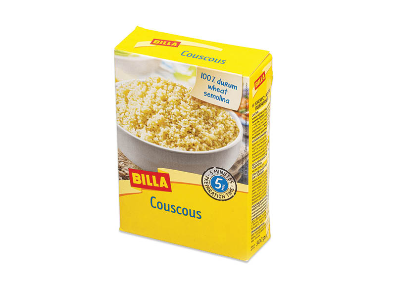 BILLA vidutinio dydžio kuskusas
			, 
				 500 g, 2,38 Eur/kg. A lygio parduotuvėse