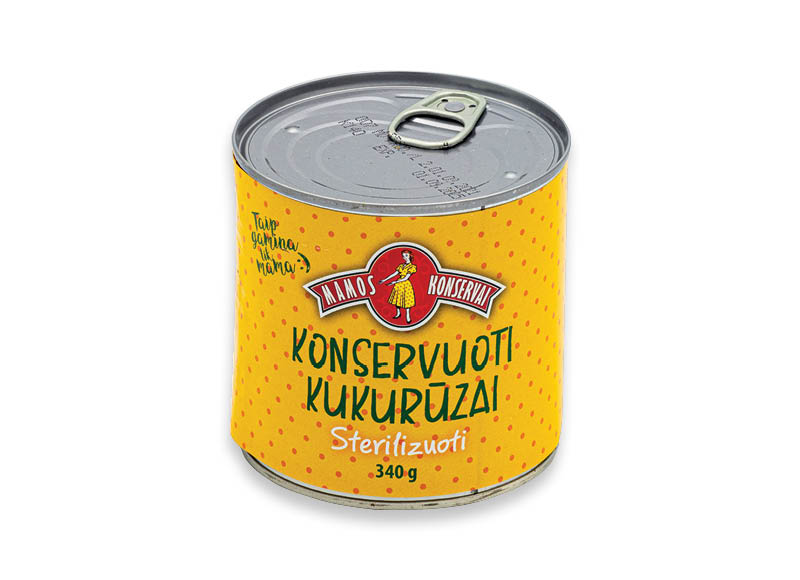 Konservuoti kukurūzai
			, 
				 340 g, 2,32 Eur/kg. A lygio parduotuvėse