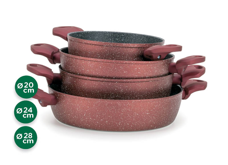 Troškintuvams, grill keptuvėms ROSMARINO GRAPE
			, 
				 20 cm, 24 cm, 28 cm. 4 rūšių (pasiūlymas galioja iki 2022 08 21)