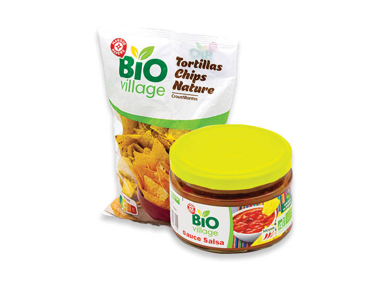 BIO VILLAGE tortilijos ar BIO VILLAGE aštrus padažas
			, 
				 150 g, 260 g, 2 rūšių. A lygio parduotuvėse