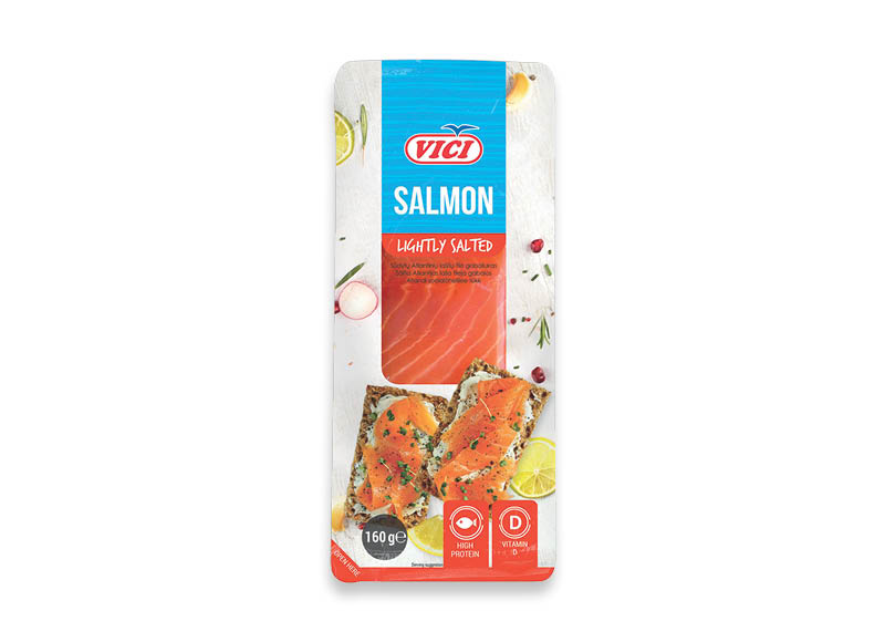 Sūdyta lašišų filė gabaliukais VIČI
			, 
				 160 g, 18,69 Eur/kg