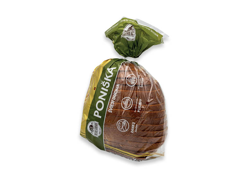 Šviesi plikyta PONIŠKA bemielė duona
			, 
				 600 g, 2,33 Eur/kg