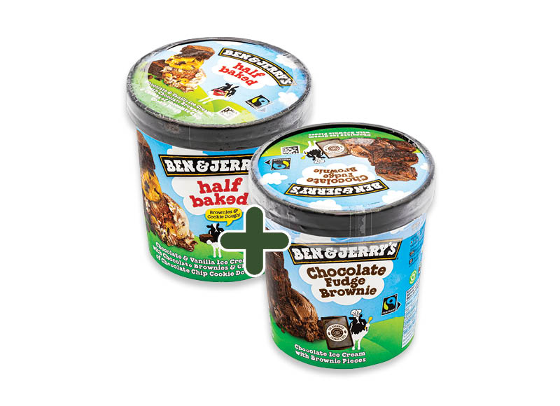 Valgomieji ledai BEN & JERRY’S
			, 
				 438 ml, 465 ml, 4 rūšių. Ir IKI EXPRESS