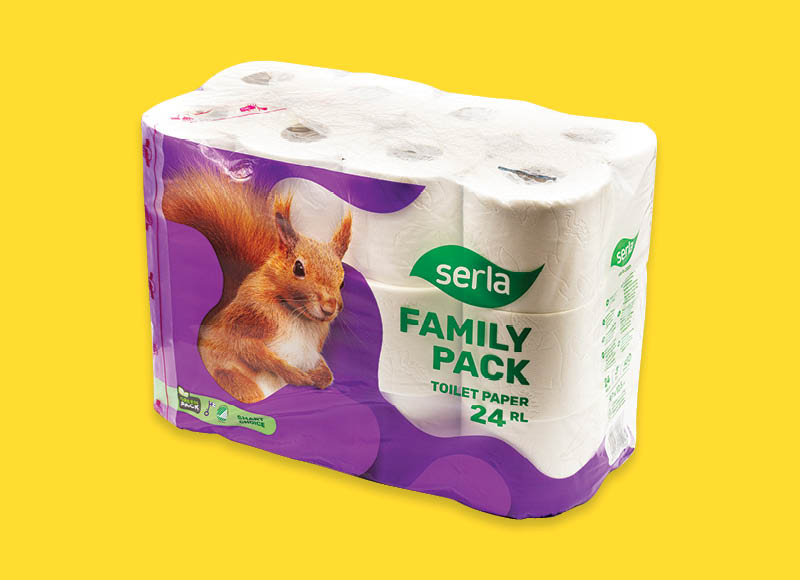 Tualetinis popierius SERLA WHITE
			, 
				 24 rit./pak., 3 sl., 0,23 Eur/rit.