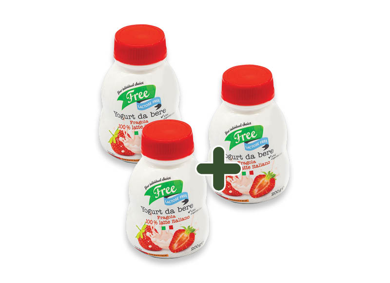Braškių ir bananų skonio geriamasis jogurtas FREE be laktozės, 200 g, 0,79 Eur/vnt. A lygio parduotuvėse