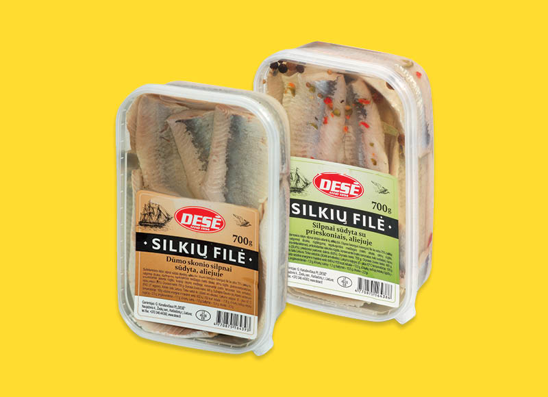 Silpnai sūdyta silkių filė DESĖ
			, 
				 700 g, 3 rūšių. 4,27 Eur/kg