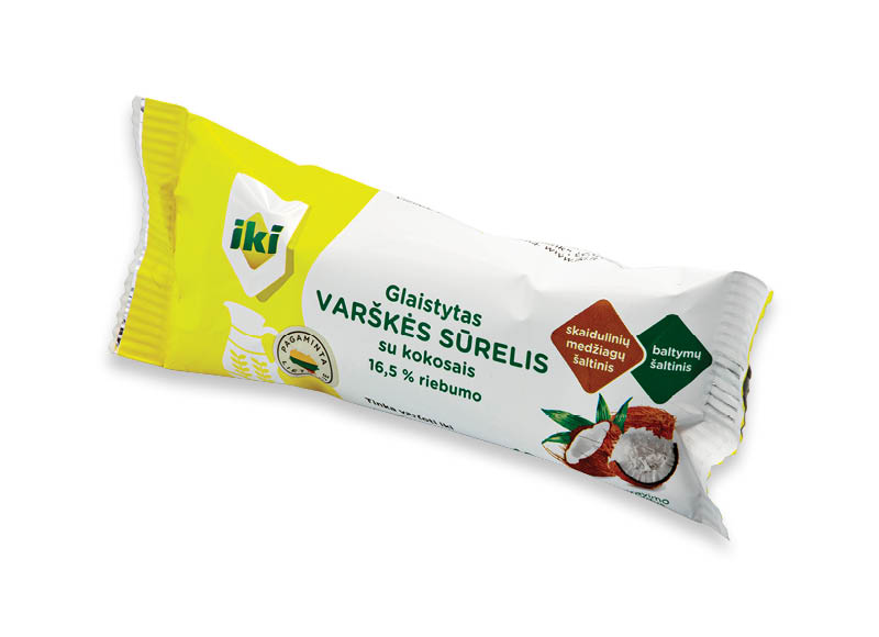IKI glaistytas varškės sūrelis su kokosais
			, 
				 40 g, 16,5 % rieb. 6,25 Eur/kg