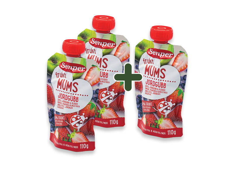 Tyrelė su braškėmis SEMPER MUMS
			, 
				 6 mėn., 110 g, 1,59 Eur/vnt.