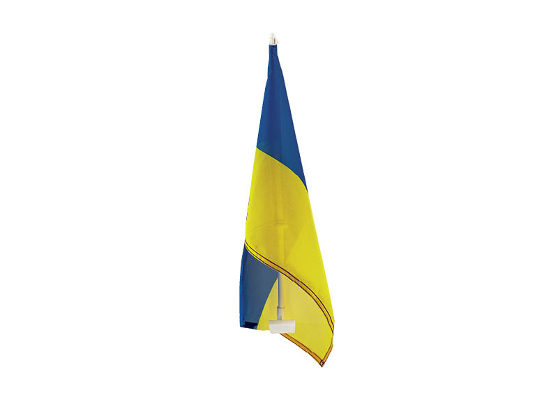 Ukrainos vėliavėlė automobiliui
			, 
				 50&#215;30 cm, kotelis 50 cm. 1 vnt.