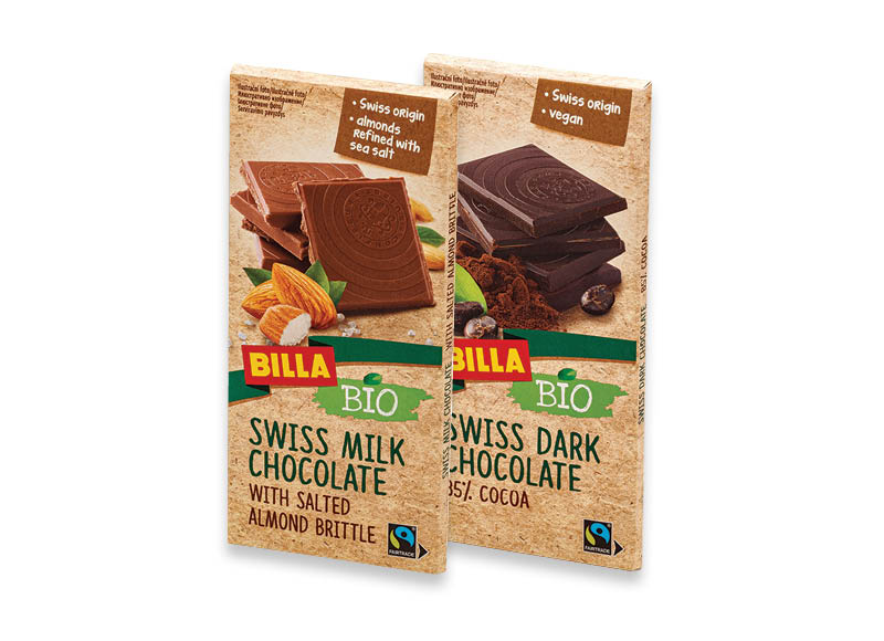 BILLA BIO šokolado plytelė
			, 
				 100 g, 2 rūšių, 19,90 Eur/kg. Ir IKI EXPRESS