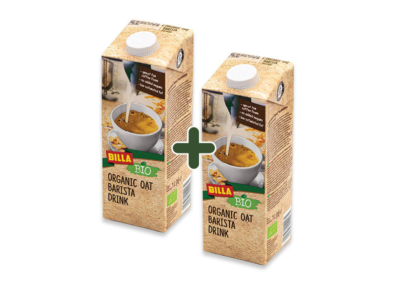 BILLA BIO ekologiškas avižų gėrimas BARISTA, 1 l, 2,69 Eur/vnt. A lygio parduotuvėse