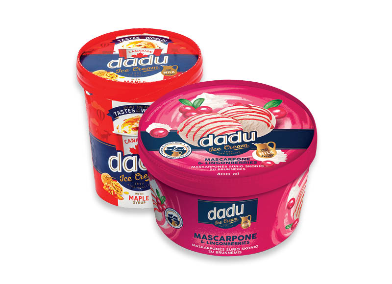 Valgomiesiems ledams DADU dėžutėse
			, 
				 400 ml, 800 ml, 4 rūšių. A lygio parduotuvėse