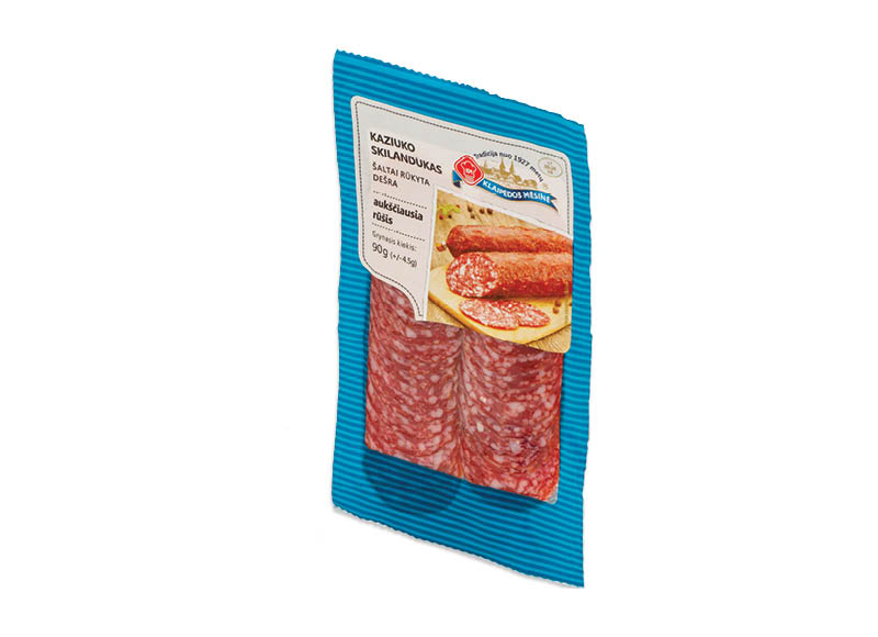 Šaltai rūkytas KAZIUKO skilandukas griežinėliais, 90 g, a. r., 1,79 Eur/vnt. A lygio parduotuvėse