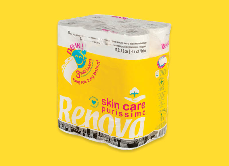 Tualetinis popierius RENOVA SKIN CARE PURISSIMO