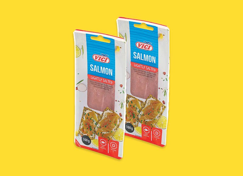 Sūdyta lašišų filė su oda VIČI
			, 
				 160 g, 21,81 Eur/kg. Ir IKI EXPRESS