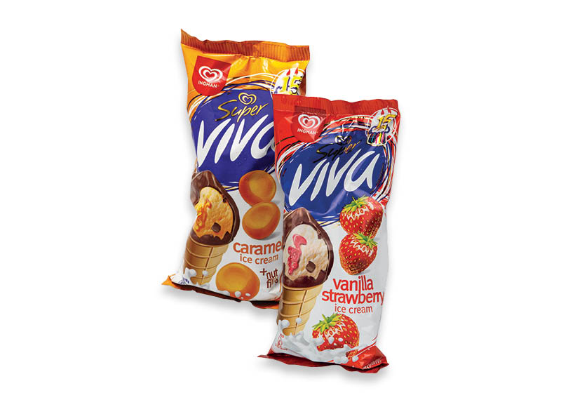 Valgomiesiems ledams vafliniame puodelyje SUPER VIVA
			, 
				 8 rūšių. A lygio parduotuvėse