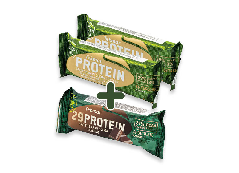 Baltyminis batonėlis TEKMAR PROTEIN
			, 
				 60 g, 2 rūšių, 1,99 Eur/vnt. A lygio parduotuvėse. Ir IKI EXPRESS