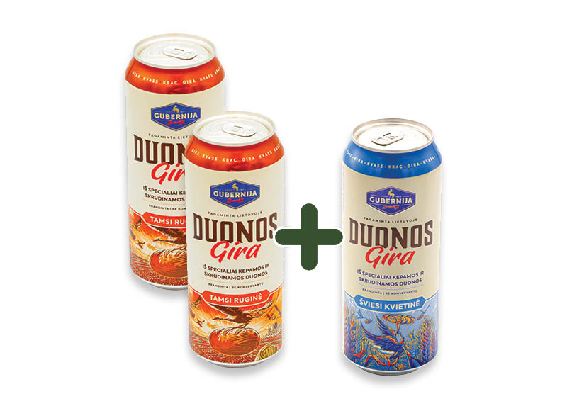 GUBERNIJOS duonos gira
			, 
				 0,5 l, 2 rūšių, 0,85 Eur/vnt.