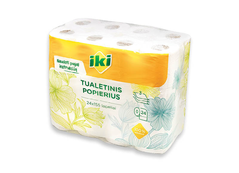 IKI tualetinis popierius
,
8 rit./pak., 3 sl., 0,20 Eur/rit. IKI tualetinis popierius
,
8 rit./pak., 3 sl., 0,20 Eur/rit.