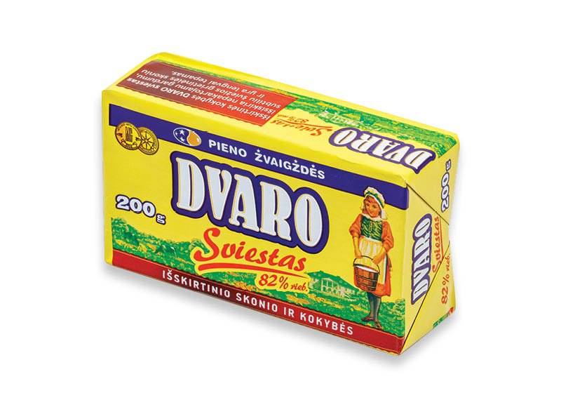 Saldžios grietinėlės sviestas DVARO
			, 
				 82%, 200 g. 10,95 Eur/kg