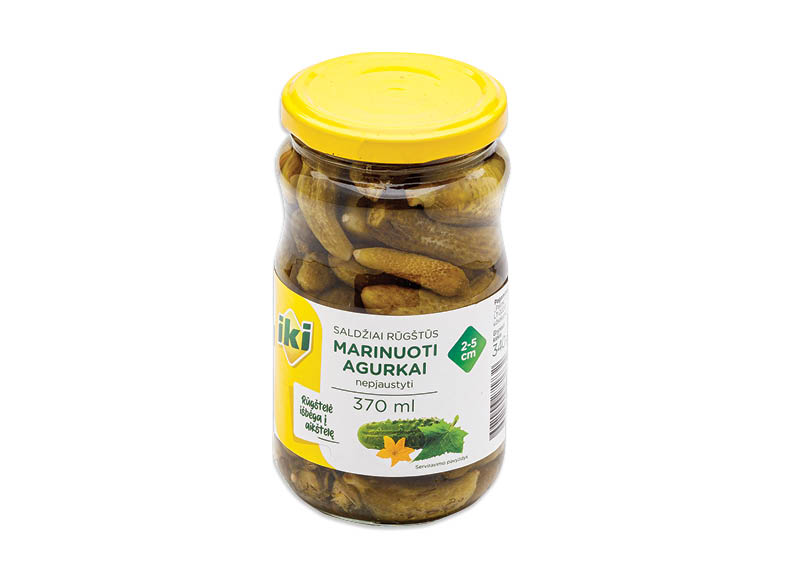 IKI marinuoti saldžiarūgščiai agurkai
,
2-5 cm, 340 g, 2,79 Eur/kg. Ir IKI EXPRESS IKI marinuoti saldžiarūgščiai agurkai
,
2-5 cm, 340 g, 2,79 Eur/kg. Ir IKI EXPRESS