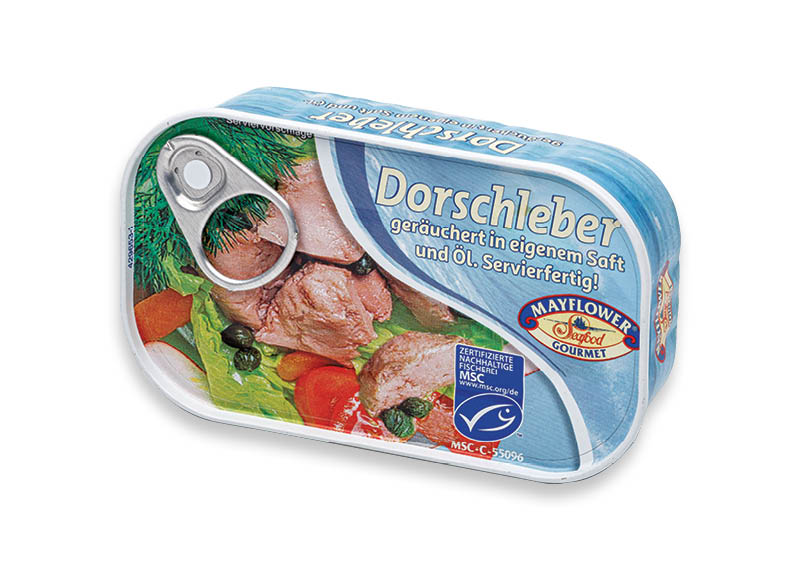 Rūkytos menkių kepenėlės MSC savo sultyse ir aliejuje
			, 
				 120 g, 12,42 Eur/kg