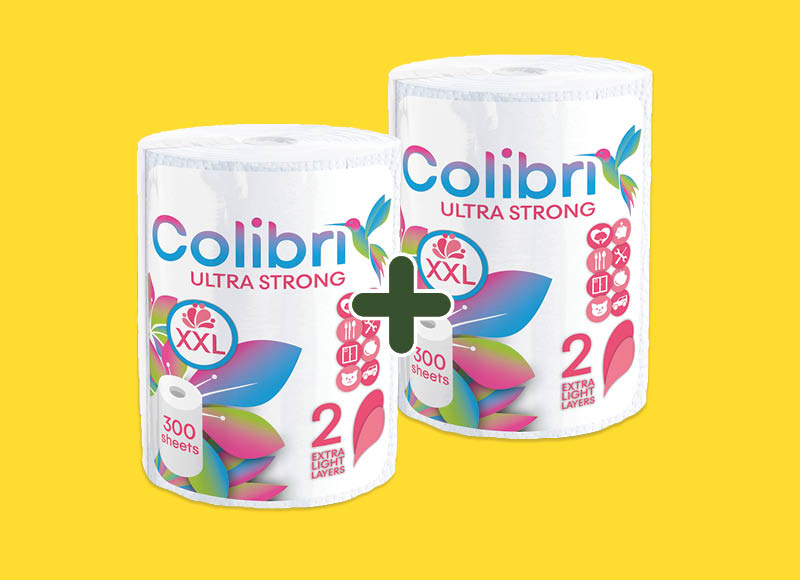 Popieriniai rankšluosčiai COLIBRI XXL
			, 
				 1 vnt. 2,39 Eur/vnt.
