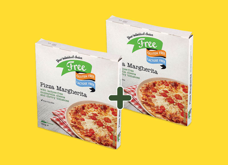 Šaldyta pica FREE MARGARITA be gliuteno, 360 g, 12,08 Eur/kg. Kaina be kortelės 4,79 Eur. A lygio parduotuvėse