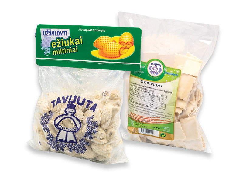 Šaldyti skryliai ir miltiniai ežiukai TAVIJUTA
			, 
				 500 g, 2 rūšių, 3,38 Eur/kg. A lygio parduotuvėse