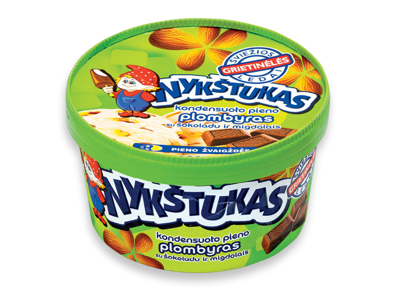 NYKŠTUKAS kondensuoto pieno skonio plombyras su šokoladu ir migdolais
			, 
				 800 ml, 6,11 Eur/l. Ir IKI EXPRESS