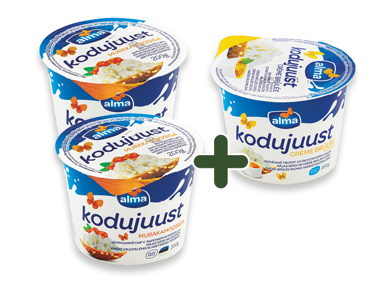 Varškė ALMA kruopelėmis
			, 
				 200 g, 2 rūšių, 4,95 Eur/kg. A lygio parduotuvėse
