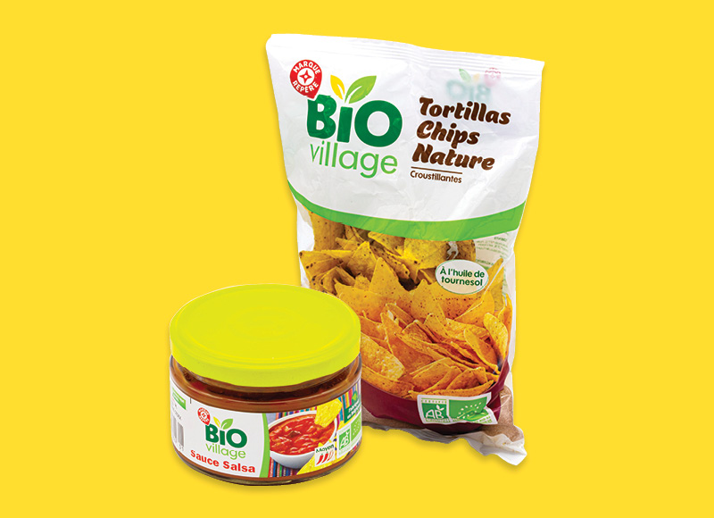 BIO VILLAGE tortilijų traškučiai, aštrus padažas
			, 
				 150 g, 260 g, 2 rūšių. A lygio parduotuvėse