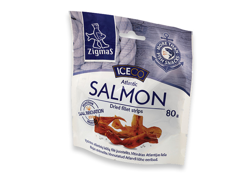 ZIGMAS vytintos lašišos filė juostelės
			, 
				 80 g, 16,88 Eur/kg A lygio parduotuvėse