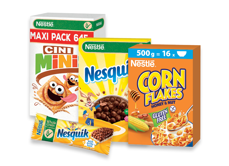 Sausiems pusryčiams ir javainių batonėliams NESTLE Sausiems pusryčiams ir javainių batonėliams NESTLE