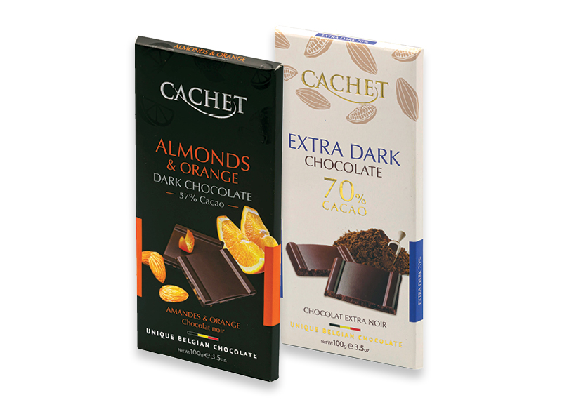 Šokolado plytelė CACHET
			, 
				 100 g, 4 rūšių, 12,90 Eur/kg