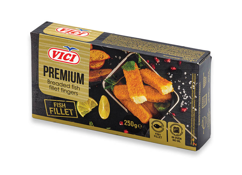 Žuvų filė piršteliai VIČI PREMIUS
			, 
				 250 g, 8,76 Eur/kg A lygio parduotuvėse