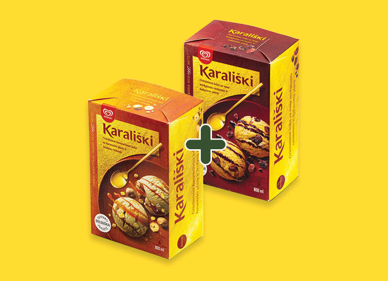 KARALIŠKI valgomieji ledai dėžutėse
			, 
				 800 ml, 4 rūšių 5,99 Eur/vnt. Ir IKI EXPRESS