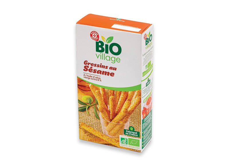 BIO VILLAGE duonos lazdelės su sezamais
			, 
				 125 g, 17,52 Eur/kg A lygio parduotuvėse
